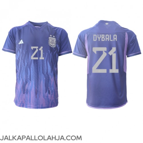 Argentiina Paulo Dybala #21 Kopio Vieras Pelipaita MM-kisat 2022 Lyhyet Hihat